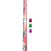 Super Mario Christmas Wrapping Paper 1 Roll 50 Sq Ft, Red Jumbo Gift Wrap with Cut Lines for Birthday Baby Shower Holiday Thanksgiving Halloween Presents w/ Bonus Snoep in Beperkte Oplage