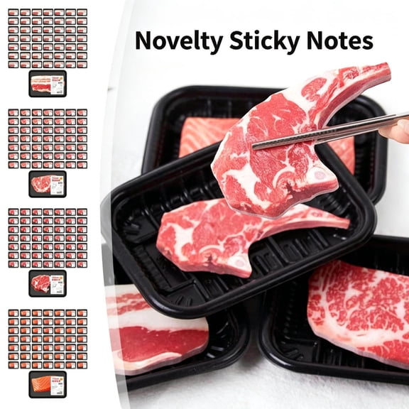 Under 1$ Product! Funny Sticky Notes Novelty Meat Shape Memo Notes Cute Note Pads Reminder Studying Home Office Supplies