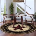 thumbnail image 4 of Vintage Farmhouse Round Area Rug 5 FT, Non Slip Bedroom Area Rug, Country Wesern Texas Star Retro Washable Circular Carpet Non-Shedding Floor Mat for Kitchen Dining Room Foyer Balcony Dorm, 4 of 9