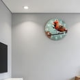 thumbnail image 5 of Hoease 10 Inch Silent Wall Clock, Red Cardinal Bird Decorative Wall Clock, Battery Operated Non-Ticking Round Clock for Living Room Bedroom Office Home Decor, 5 of 10