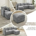 thumbnail image 4 of WUTUTUEE 27" Large Square Ottoman with Storage, Modern Chenille Gray Upholstered Footrest Coffee Table for Couch, Living Room, Bedroom, Entryway, with Anti-Slip Legs, 4 of 8