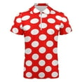 thumbnail image 4 of Polka Dots Red Polka Dots Men Zipper T-shirt Summer Casual Short Sleeve T-shirt Top, 4 of 7