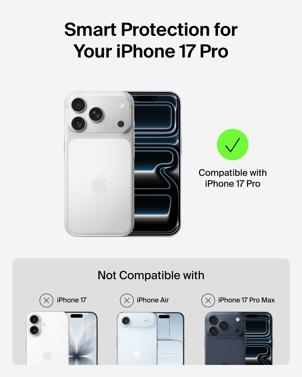 Belkin for iPhone 17 Pro Case, Grip, MagSafe Compatible w/Anti-Scratch & Anti-Yellowing Coating, Touch Sensitive Camera Control - Military Grade, Anti-Slip, Magnetic, Shockproof, Protective-Black