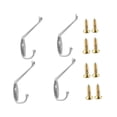 thumbnail image 2 of Paquete de 4 s de pared resistentes con 8 tornillos, pteado//Negro a elegir, para colgar para proteger, bufanda, toal, lve, Pta perfecl percheros de pared, 2 of 5