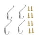 thumbnail image 2 of Paquete de 4 ganchos de pared para ropa, toallas, llaves, abrigos y paraguas. Fáciles de instalar. Plata, 2 of 5