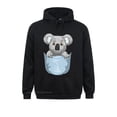 thumbnail image 2 of Sudadera con capucha de manga larga con estampado de koala de bolsillo que se asoma, divertida, para el día del padre, para Navidad, para hombre, 2 of 5