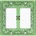 thumbnail image 6 of Metal Light Switch Plate Cover Green Paisley Bandana Spotted Tile Pattern TIL085, 6 of 13