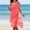 *Watermelon Red, variant on ClodeEU Women's Chiffon Sleeveless Crewneck Midi Dress ,Casual Solid Color Summer Dress Black,Women's Plus L