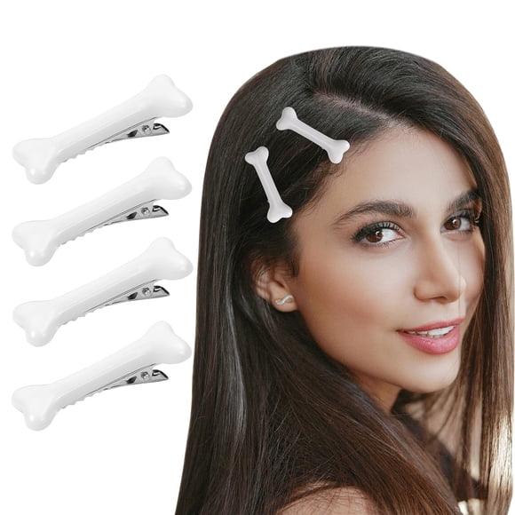 4 pinzas para el pelo de hueso de perro blanco, ideales para mujeres y niñas, perfectas para fiestas de disfraces de cosplay, uso diario y celebraciones navideñas.
