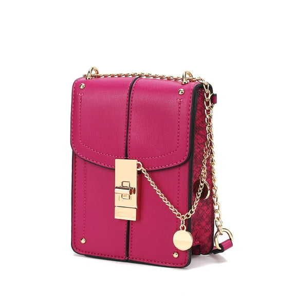 MKF Collection Iona Women's Crossbody Bag, Vegan Leather Purse and Handbag Shoulder Bag by Mia K - Fuchsia