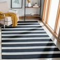 thumbnail image 2 of SAFAVIEH Metro Darion Striped Area Rug, Black/Ivory, 6' x 6' Square, 2 of 8