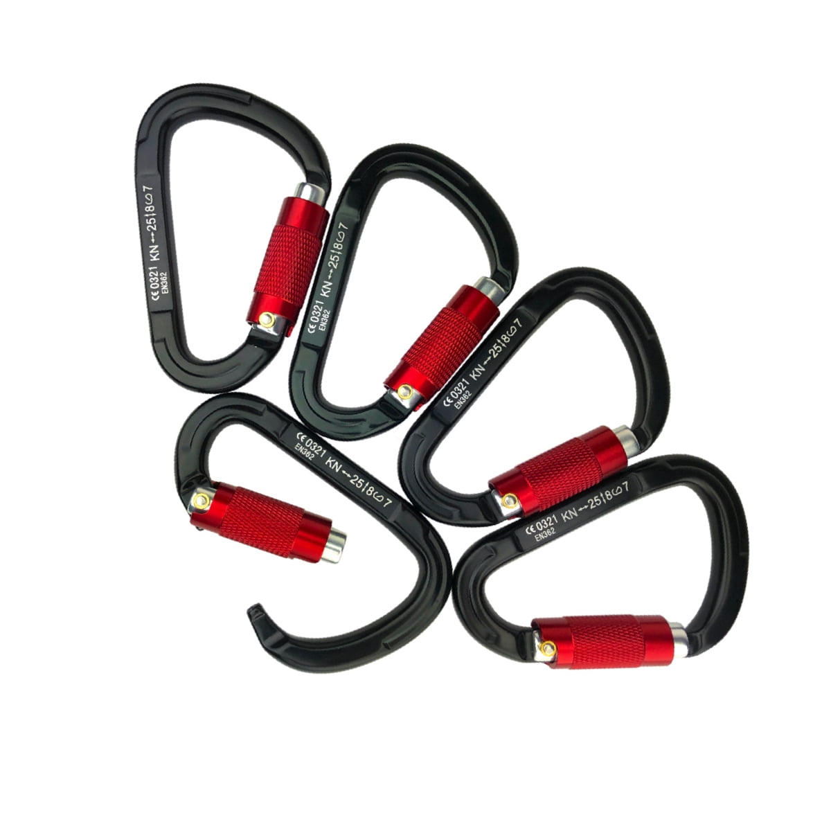 5 - 25kn Carabiners Heavy Duty Climbing Twist Gate Auto Locking Aluminum D Ring