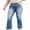Ice Blue, variant on Michellecmm Women Plus Size Micro Flare Jeans Raw Hem Mid-Rise Denim Pants Spring Fall Casual Slim Fit Trousers