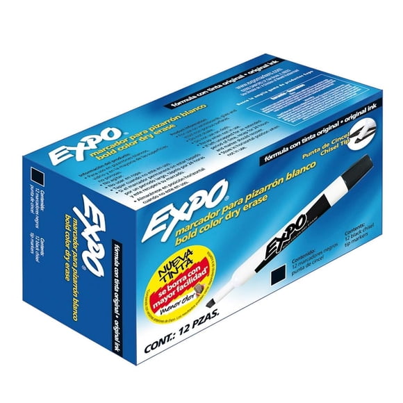 Caja de marcadores Expo color Negro