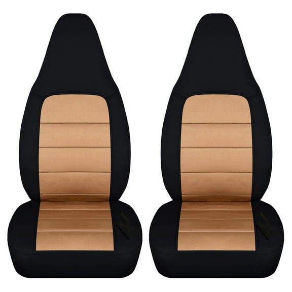 Designcovers Fits 2001-2005 Mazda MX-5 Cotton Miata Seat Covers:Black and Tan