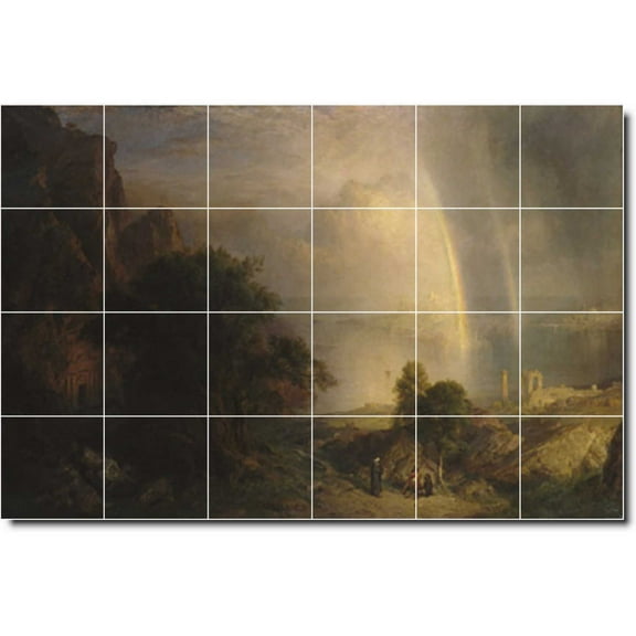 Ceramic Tile Mural-Frederic Church Landscapes Painting 234. 25.5" w x 17" h using (24) 4.25 x 4.25 ceramic tiles