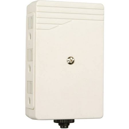 Woods 041202 6-Outlet Side Entry Wall Adapter with Circuit Breaker, White