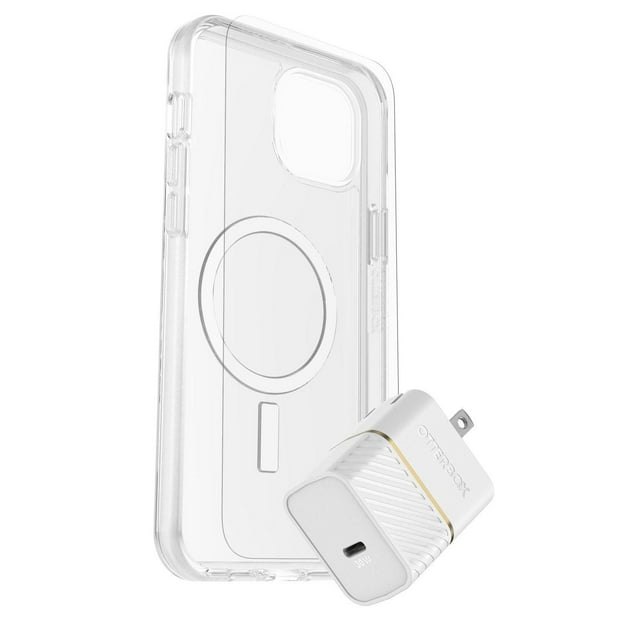 Otterbox Protection+Power Kit (Symmetry Clear Magsafe w/ Glass + Wall Charger 30W White) iPhone 15 Plus