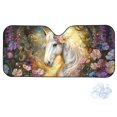thumbnail image 2 of Xoenoiee Horse Daisy Flower Print Windshield Sun Shade for Car, Foldable Front Window Sunshade Sun Visor Protector, Block UV Rays Keep Your Car Cooler, 2 of 7
