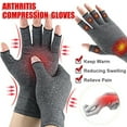 thumbnail image 2 of Relieve Hand Discomfort with 1pair Fingerless Compression Gloves,grey, 2 of 7