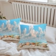 thumbnail image 6 of Throw Pillow Covers 20x20 Inch Set of 2, Nautical Coastal Waterproof Outdoor Pillow Covers, Summer Beach Shell Conch Starfish Blue Decorative Cushion Pillowcases for Couch, Sofa, Bed, Garden, Patio, 6 of 9