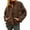 Brown, variant on Langwyqu Long Sleeve Winter Casual Lightweight Down Coat Zipper Puffer Jacket