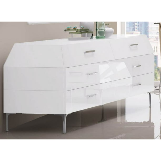 Dresser in High Gloss White Finish