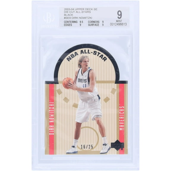 Dirk Nowitzki Dallas Mavericks 2003-04 Upper Deck SE Die Cut All Stars Black #SE9 #16/25 BGS Authenticated 9 Card - 9.5,9,9,9 Subgrades - Fanatics Authentic Certified