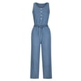 thumbnail image 5 of Aloohaidyvio High Roller Denim Jumpsuits for Women Casual Sleeveless Loose Baggy Overalls Jeans Pants Jumpers with Pockets Light Blue S, 5 of 5
