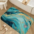 1pc Marble Pattern with Blue and Absorbent Non-Slip Bathroom Thickened ...