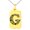 Gold, variant on Stainless Steel Letter G Initial Dotted Monogram Engraved Small Rectangle Dog Tag Charm Pendant Necklace