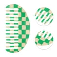 thumbnail image 2 of Unique Bargains 1 Pc Semicircle Retro Checkerboard Hair Comb Green White Acetate Sheet, 2 of 5
