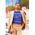 thumbnail image 3 of Old Glory Mens Flamingo Winter Ugly Christmas Sweater Soft Short Sleeve T Shirt, 3 of 6