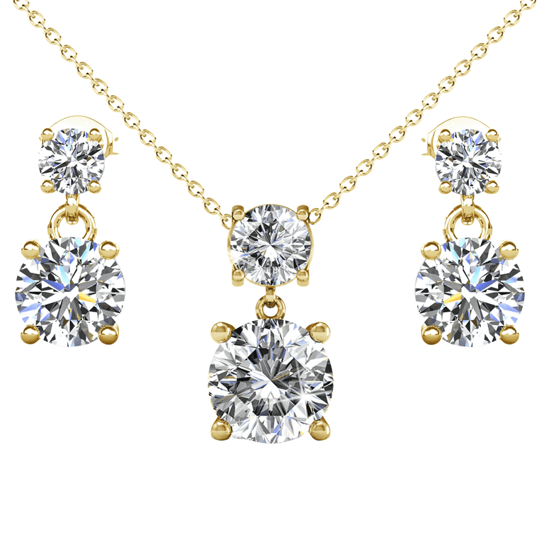 Cate & Chloe Jasmine Yellow Gold Pendant & Stud Earrings Set photo 1