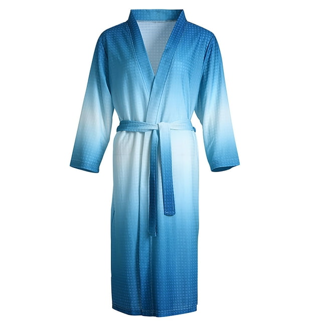Batas para mujer, bata de baño lisa con vendaje, pijama largo, ropa de dormir con bolsillo en la cintura y cinturones.