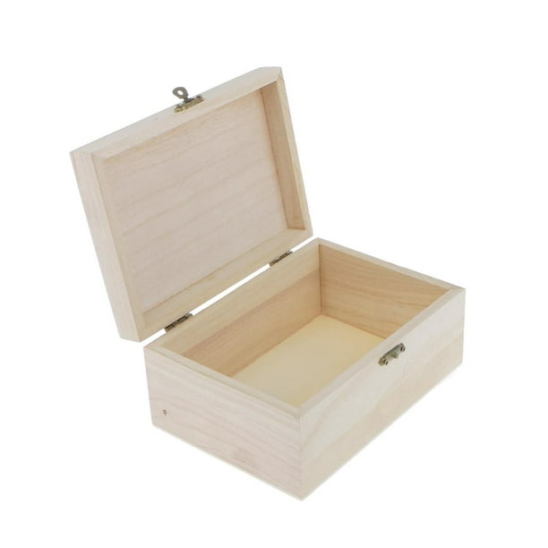 STARTIST 2 Pieces DIY Wooden Jewelry Box Simple Wooden Treasure