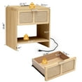 thumbnail image 6 of YOCWO Nightstand with Charging Station for Bedroom Set of 2 , Linen Bedside Table Set of 2 with Drawers, Natural, 6 of 7