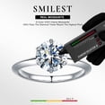 thumbnail image 2 of Anillo SMILEST Classic Moissanite de 2 quilates en D, color VVS1, plata 925, 2 of 8
