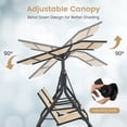 thumbnail image 6 of Costway 2-Seat Outdoor Patio Swing Adjustable Canopy Tempered Glass Table Top Cup Holder Beige, 6 of 10