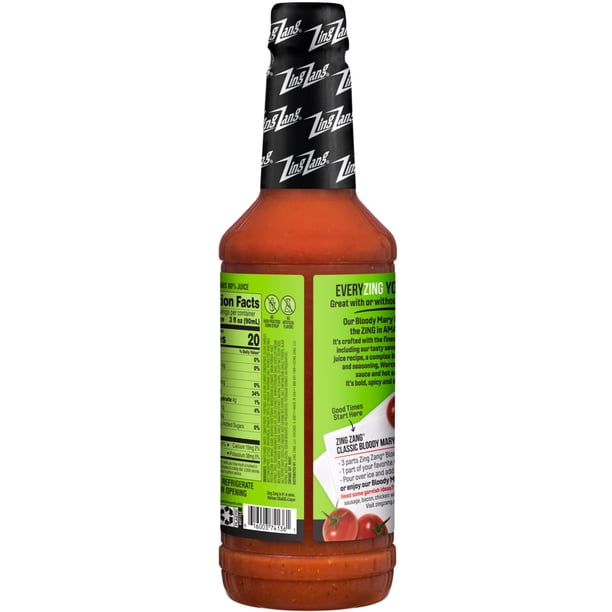 Zing Zang Bloody Mary Mix, Non-Alcoholic, 32oz for Breakroom