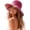 Vintage Fuchsia, variant on Wide Brim Sun Hat Women, Boho Floppy Beach Hat Straw Crochet Crown, Adjustable Bow Foldable UPF 50+ Beach Essentials