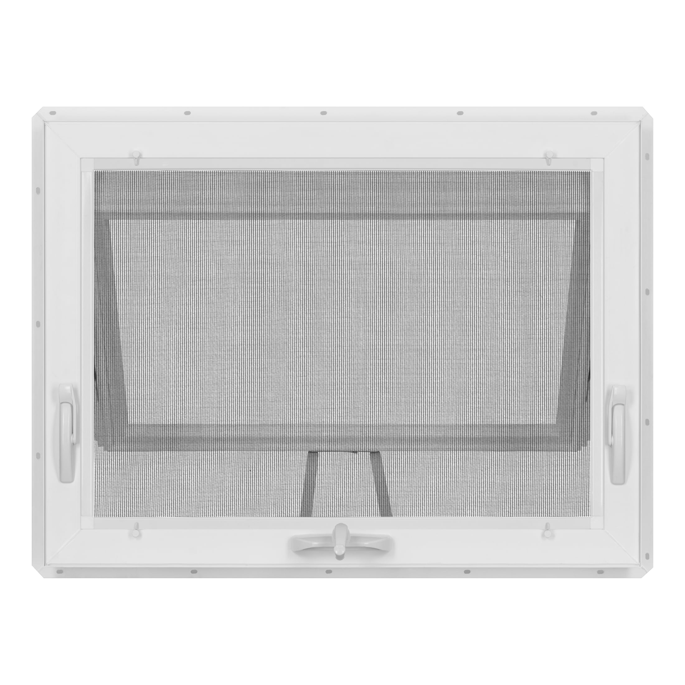 32 in. x 24 in. White Vinyl Double-Pane Insulated Awning Window with Screen