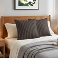 thumbnail image 6 of Pillow Covers 24x24 Set of 2, Dark Brown Line Striped Throw Pillow Covers Decorative Couch Cushion Cover, Farmhouse Brown Stripes Microfiber Soft Square Pillowcases for Bedroom Living Room Sofa, 6 of 9