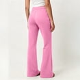 thumbnail image 5 of WULMLEO Womens Loose Flare Sweatpants High Rise Side Pockets Casual Stretchy Y2k Soft Yoga Pants Pink L, 5 of 8