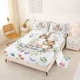 thumbnail image 2 of Erosebridal Happy Easter Bunny Kids Full Size Sheets, Flower Butterfly Bed Sheets, 4pcs, 2 of 5