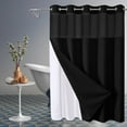 thumbnail image 6 of YangJinLian Hookless Waffle Shower Curtain, 3-in-1 Shower Curtain Includes Fabric Shower Curtain , Flex-On Rings & Fabric Liner, 6 of 6