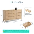thumbnail image 6 of Linsy Home Oversized Fluted Dressers for Bedroom, Wide Chest of 9 Drawers, Oak, 6 of 10