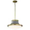 thumbnail image 5 of Nuvo Lighting Lafayette 3 Light Pendant - 18 Inches - Gray Finish with Natural Brass Accents and White Opal Glass, 5 of 17