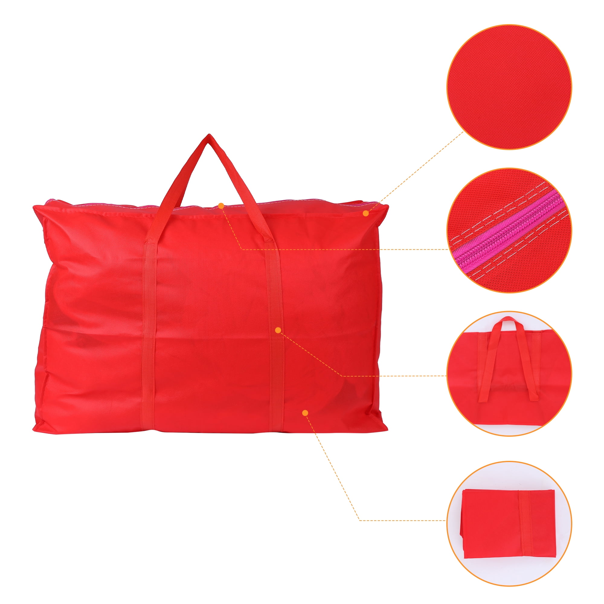 Unique Bargains 1 Pack Clothes Storage Foldable Storage Bags Red 31*22*10in
