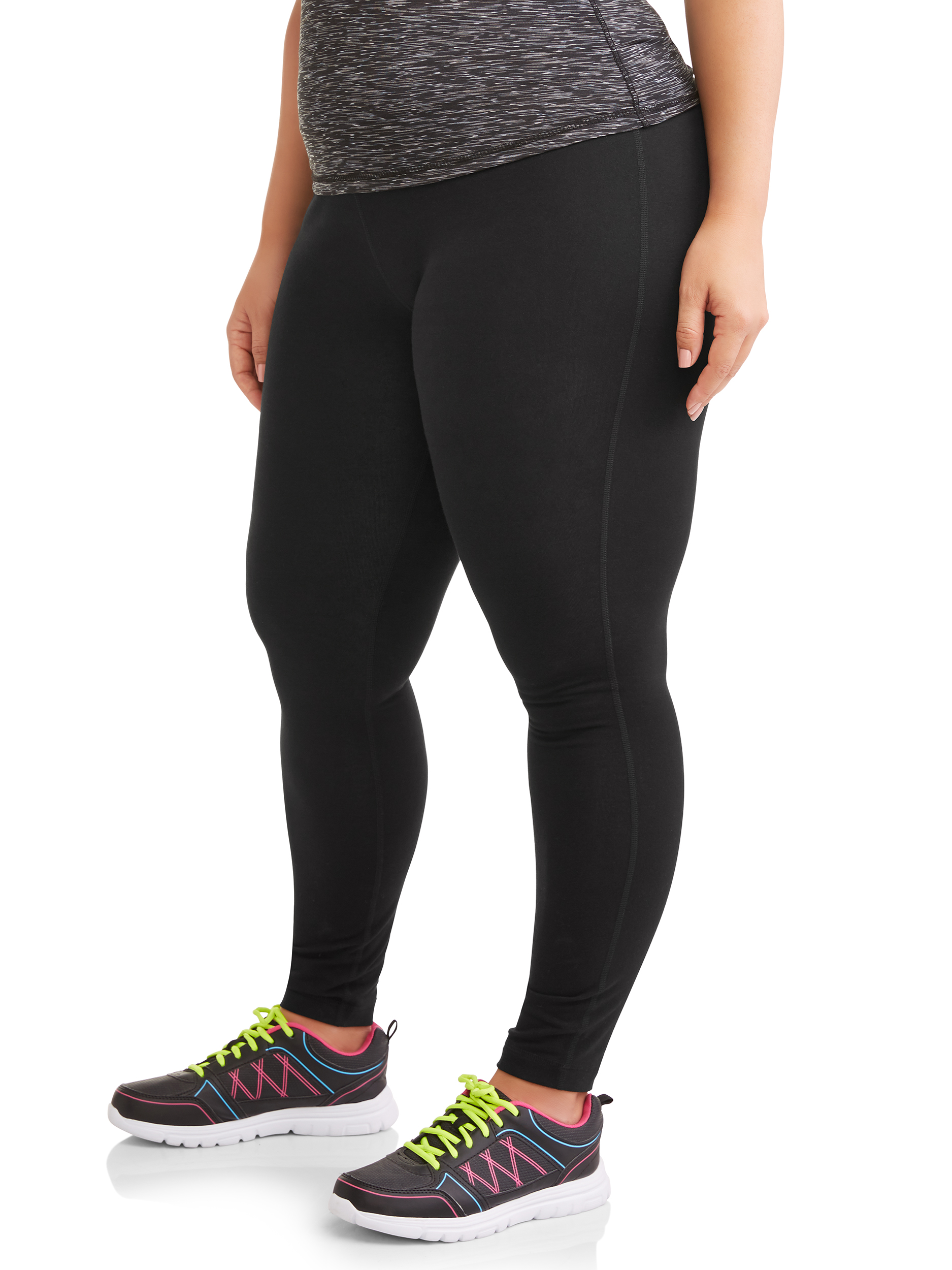 Athletic Works Women's and Women's Plus Stretch Cotton Blend Ankle Leggings with Side Pockets - image 3 of 4